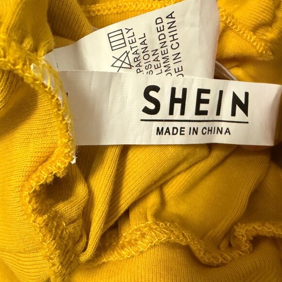 ✨ SHEIN Yellow Ruched Corset Crop Top (Size M) - Picture 5 of 6